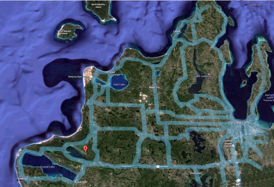 Aerial Image Map Twin Birch Resort